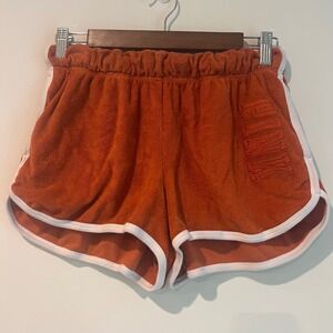 PINK Victoria's Secret Terry Cloth Dolphin Shorts Women's Size M‎ Orange Retro